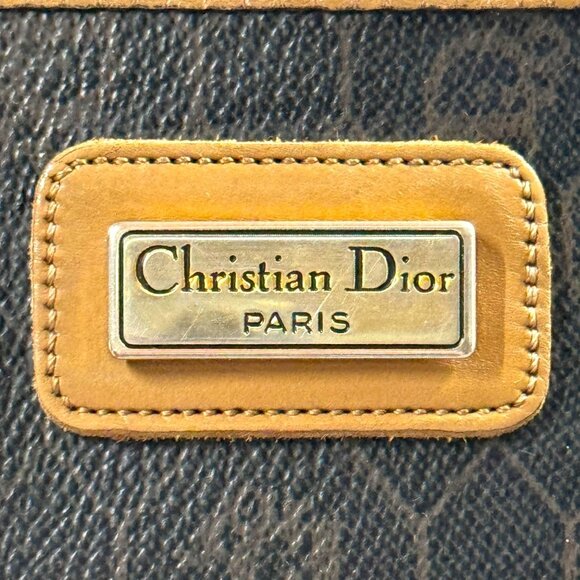 Christian Dior Black x Brown Monogram Trotter Honeycomb Boston Bag Vtg Box Gift - Picture 3 of 16